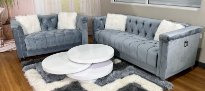 The Albany Light Grey Sofa & Loveseat Set