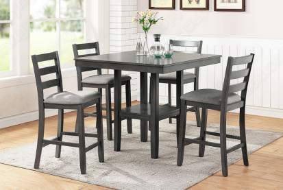 Collins Grey 5-Piece Counter Height Dining Set