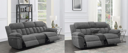 Lennox Charcoal Dual Power Reclining Sofa & Loveseat Set