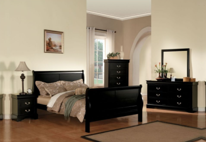 Louis Philippe Black Bedroom Set