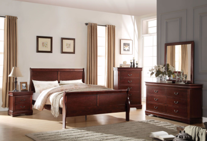 Louis Philippe Cherry Bedroom Set