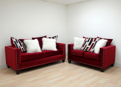Red Glamour Sofa & Loveseat