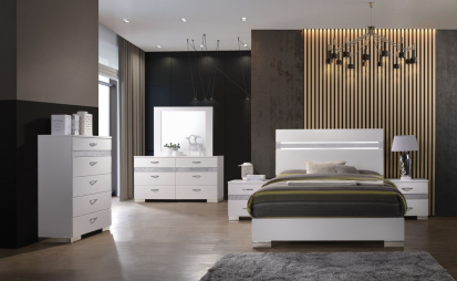 White Bling Bedroom Set